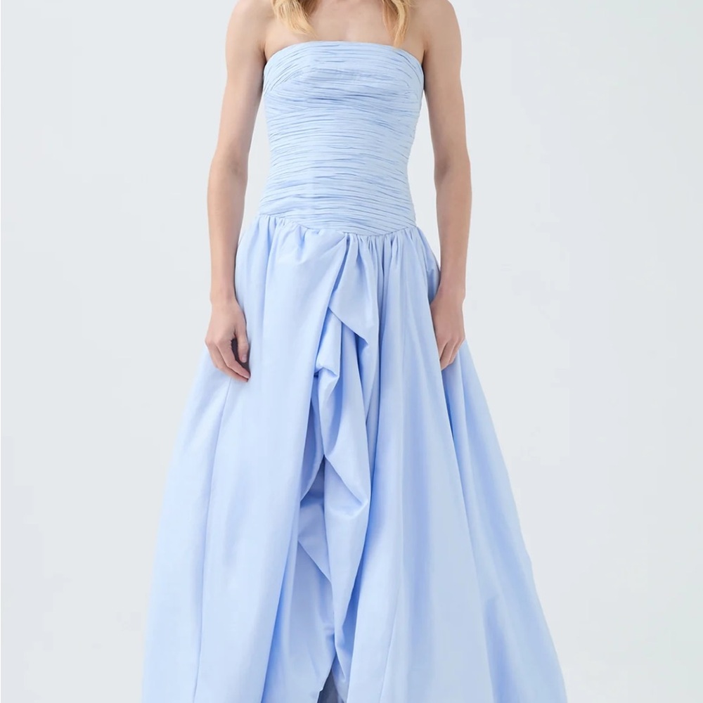 Aje Violette Bubble Hem Maxi Dress Pearl Blue
